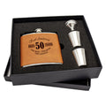 Flask Giftbox with Rawhide Leatherette Flask